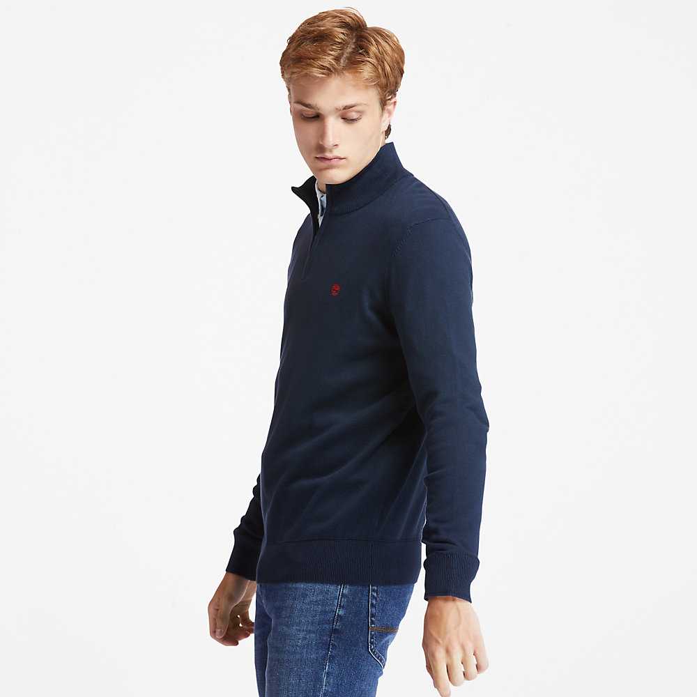 Navy Men's Timberland Williams River Sweaters | Israel-6541802