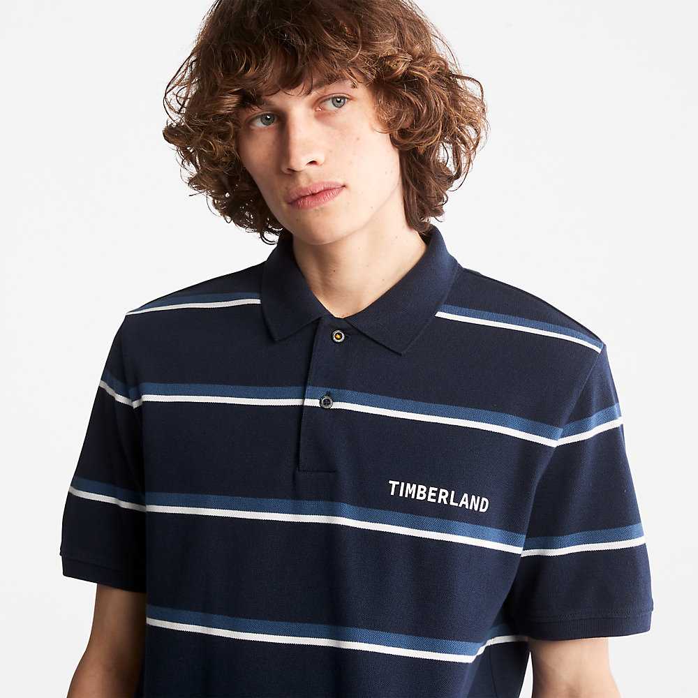 Navy Men's Timberland Zealand River Polo Shirts | Israel-3185967