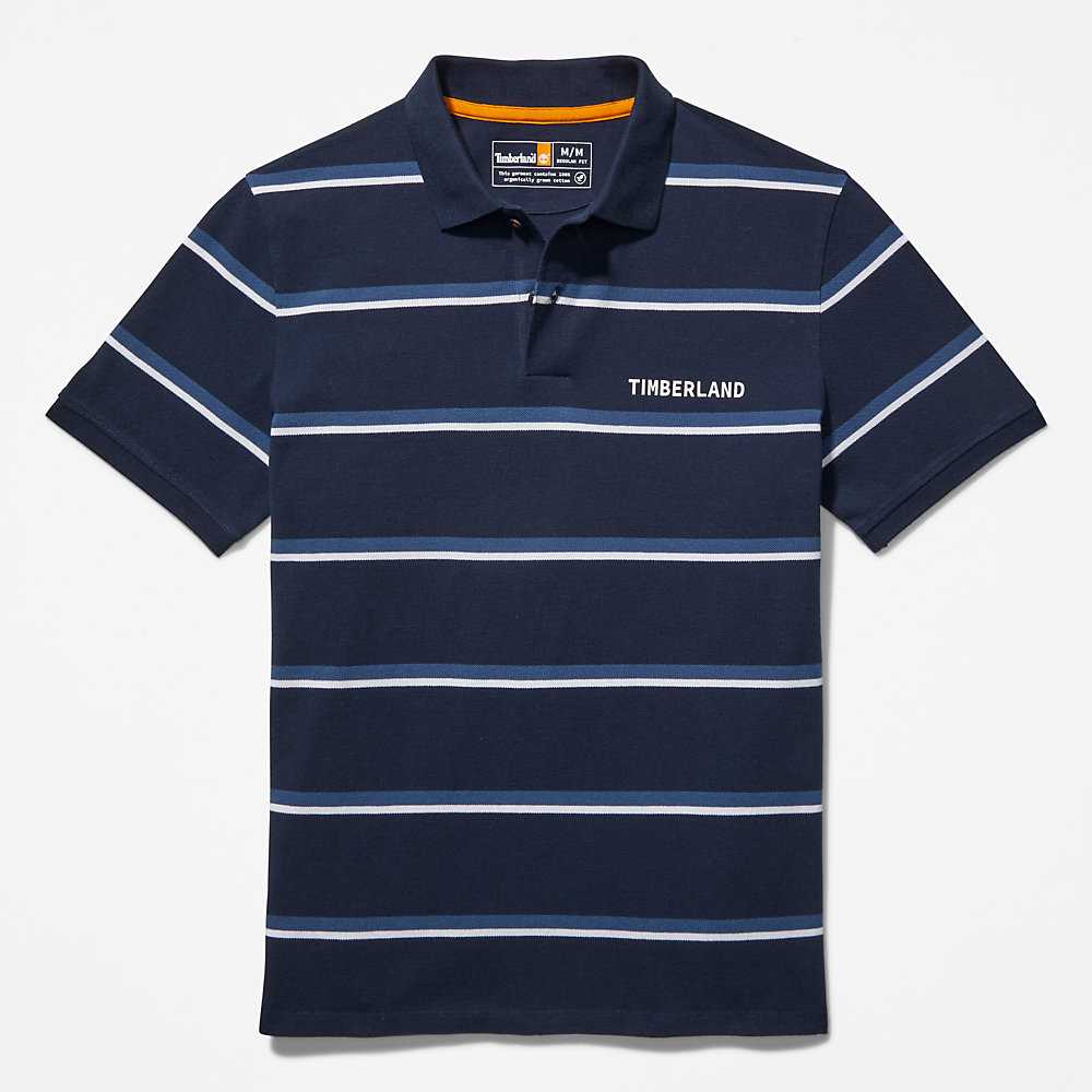 Navy Men's Timberland Zealand River Polo Shirts | Israel-3185967