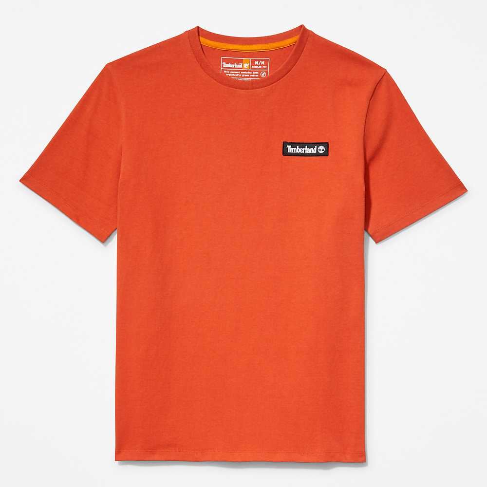 Orange Men's Timberland All Gender Heavyweight Badge T Shirts | Israel-6254109