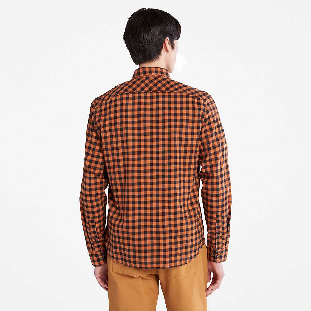 Orange Men's Timberland Back River Check Check Shirt | Israel-1028573