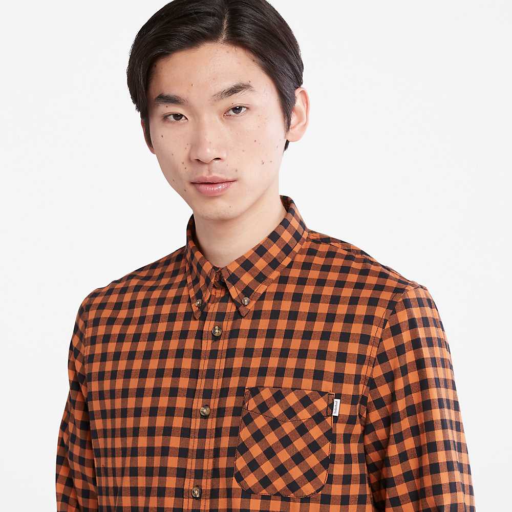 Orange Men's Timberland Back River Check Check Shirt | Israel-1028573