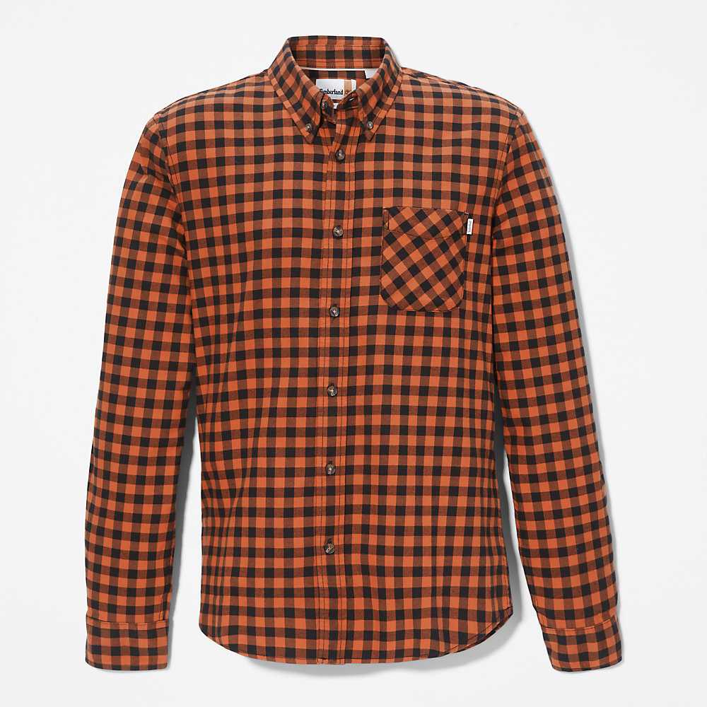 Orange Men's Timberland Back River Check Check Shirt | Israel-1028573