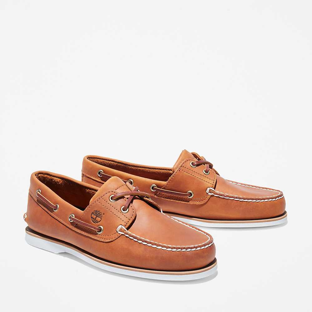 Orange Men's Timberland Classic Boat Shoes | Israel-1247638