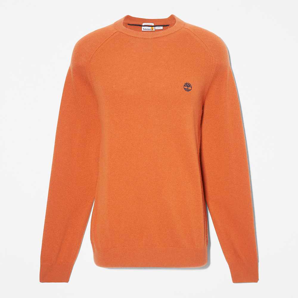 Orange Men's Timberland Crewneck Sweatshirt | Israel-0763851