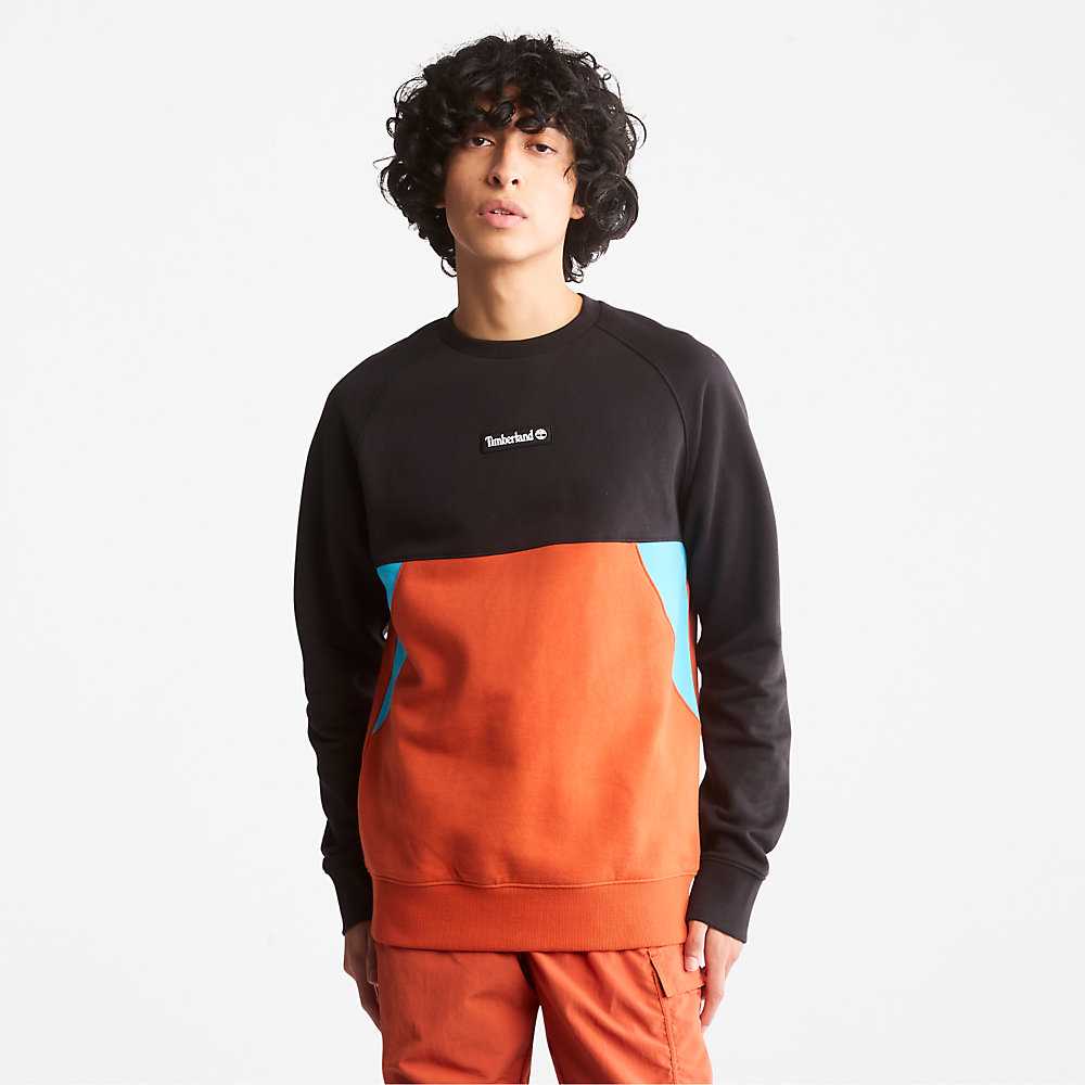 Orange Men's Timberland Cut-and-Sew Sweatshirt | Israel-1749560