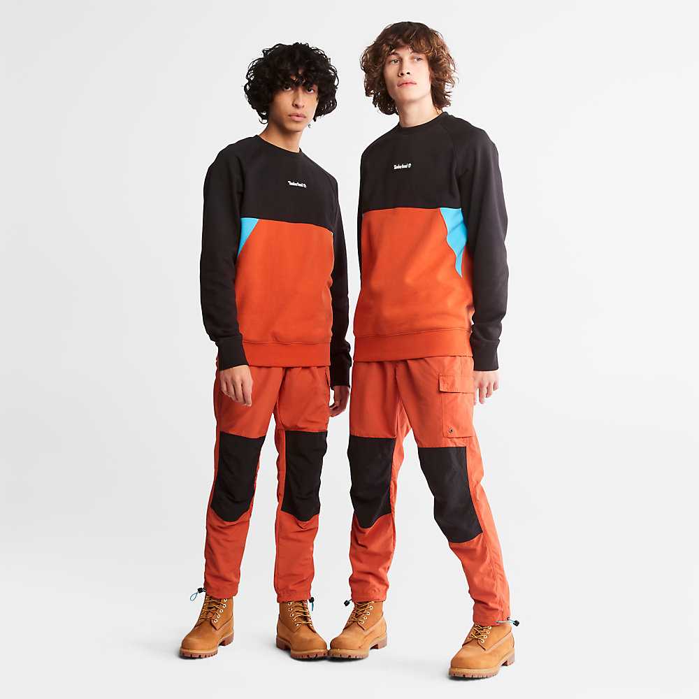 Orange Men's Timberland Cut-and-Sew Sweatshirt | Israel-1749560