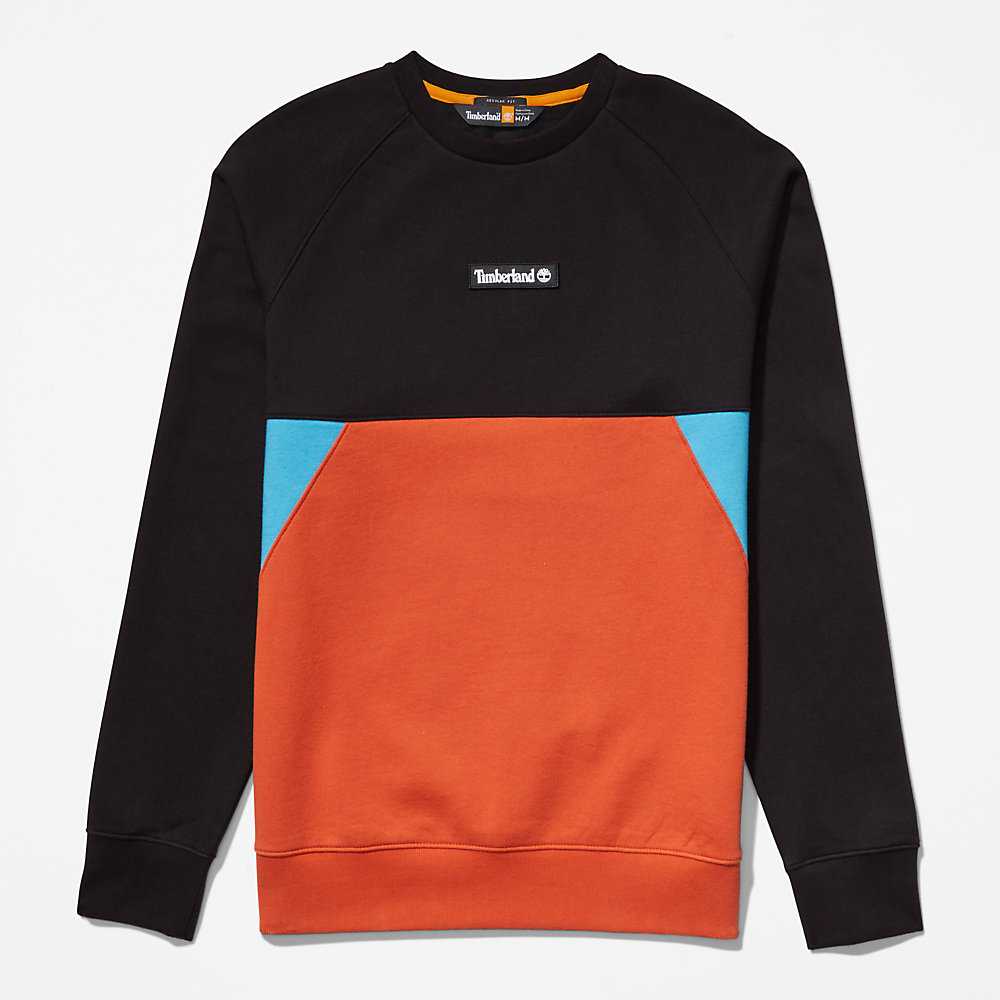 Orange Men's Timberland Cut-and-Sew Sweatshirt | Israel-1749560