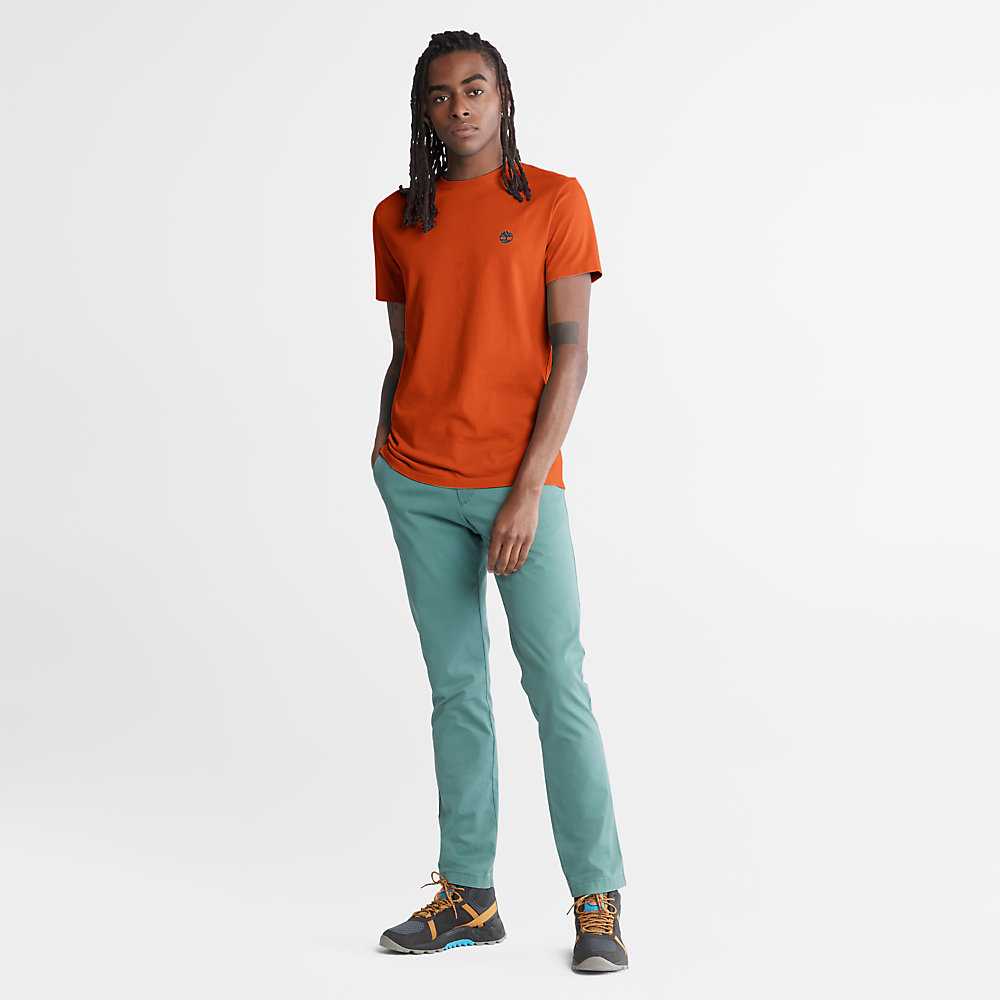 Orange Men's Timberland Dunstan River T Shirts | Israel-0541872