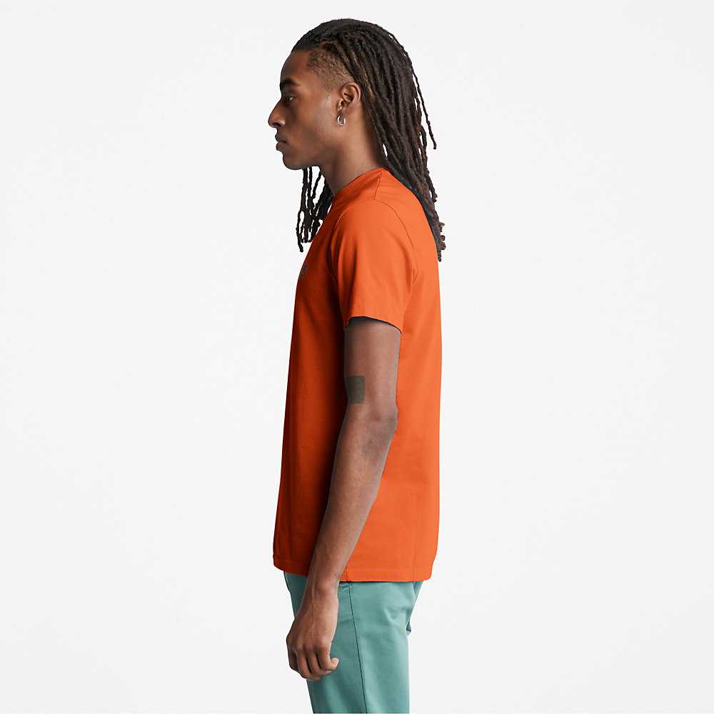 Orange Men's Timberland Dunstan River T Shirts | Israel-0541872