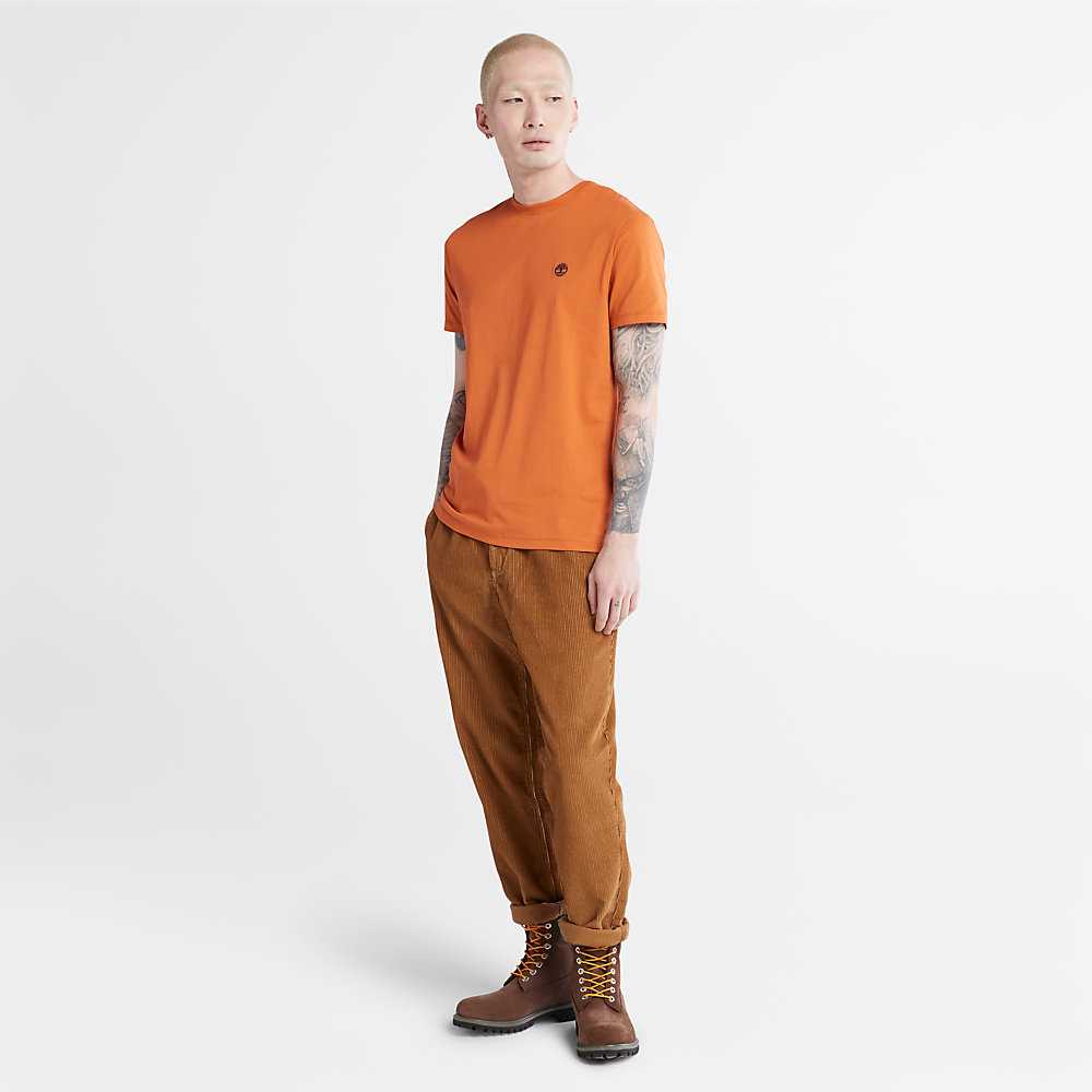 Orange Men's Timberland Dunstan River T Shirts | Israel-6731459