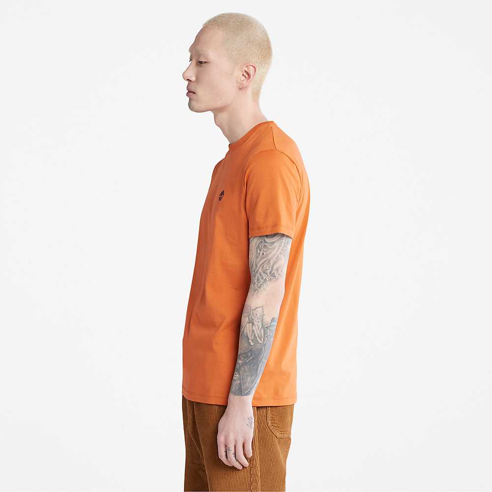 Orange Men's Timberland Dunstan River T Shirts | Israel-6731459