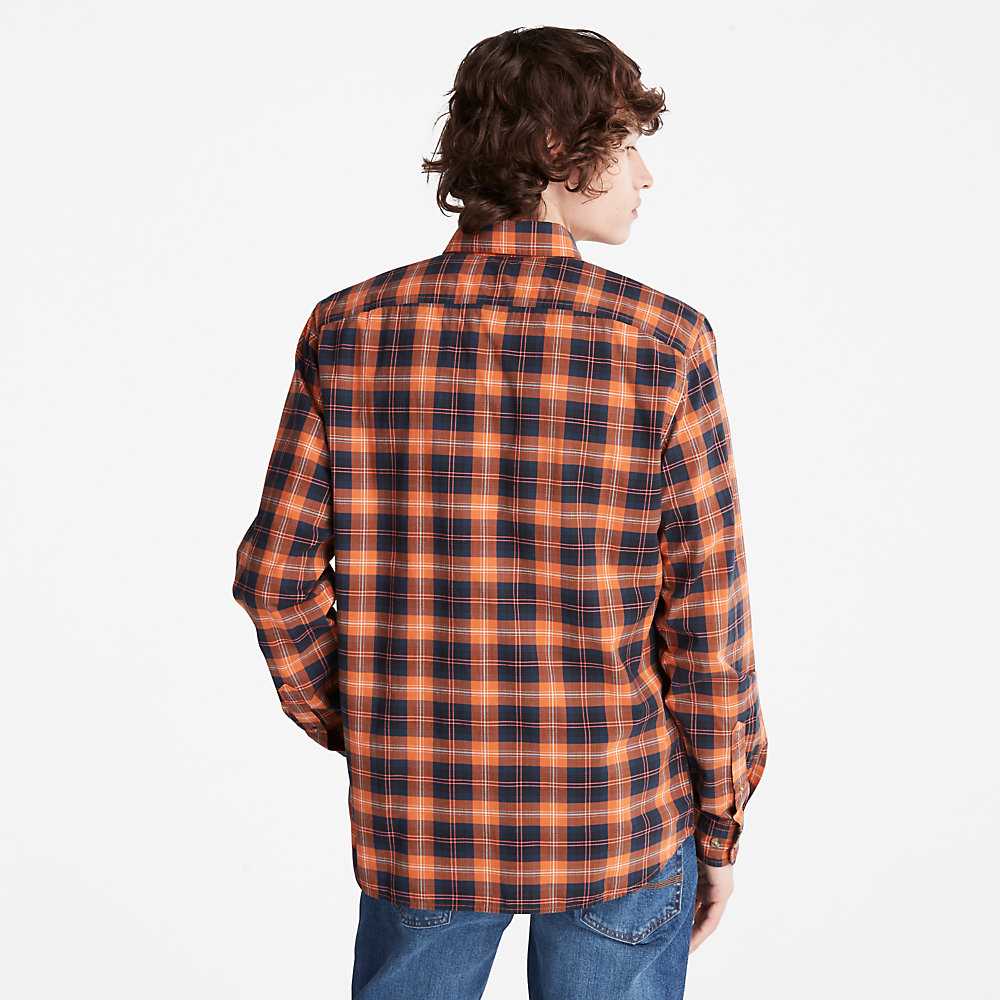 Orange Men's Timberland Eastham Check Shirt | Israel-3054276