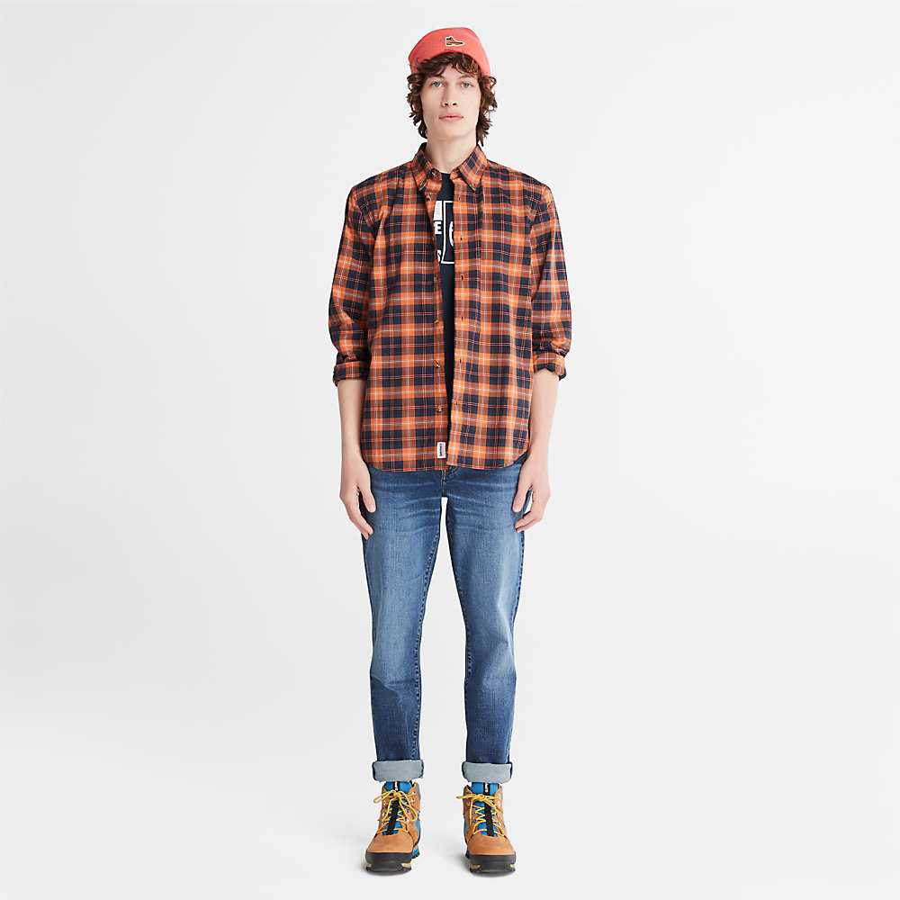 Orange Men's Timberland Eastham Check Shirt | Israel-3054276