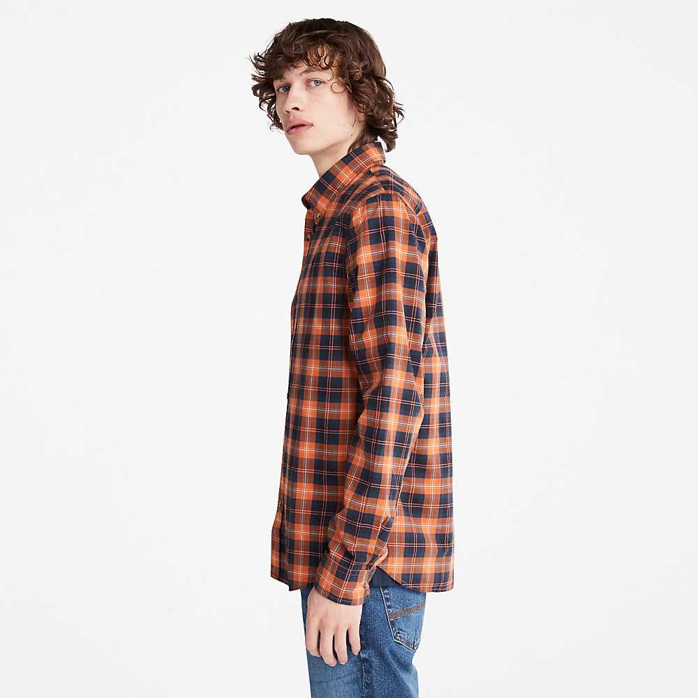 Orange Men's Timberland Eastham Check Shirt | Israel-3054276