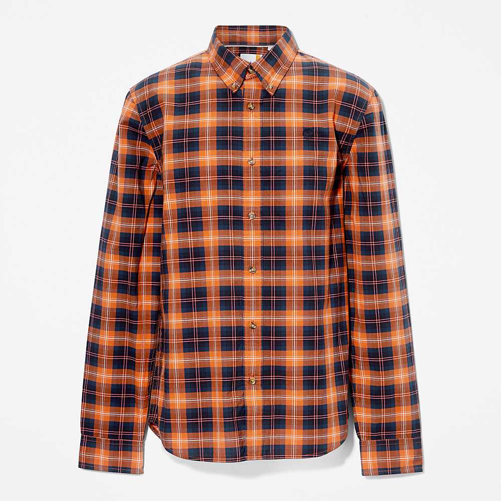 Orange Men's Timberland Eastham Check Shirt | Israel-3054276