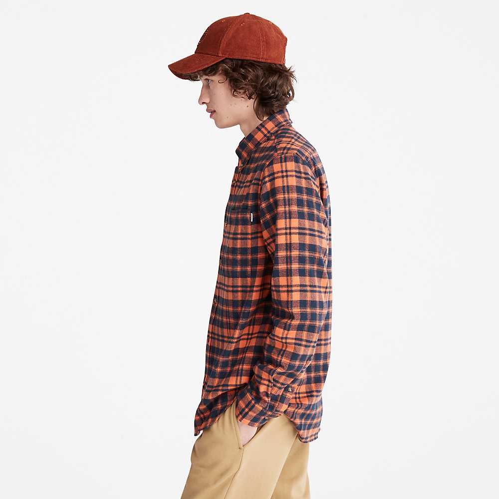 Orange Men's Timberland Flannel Check Shirt | Israel-3256874