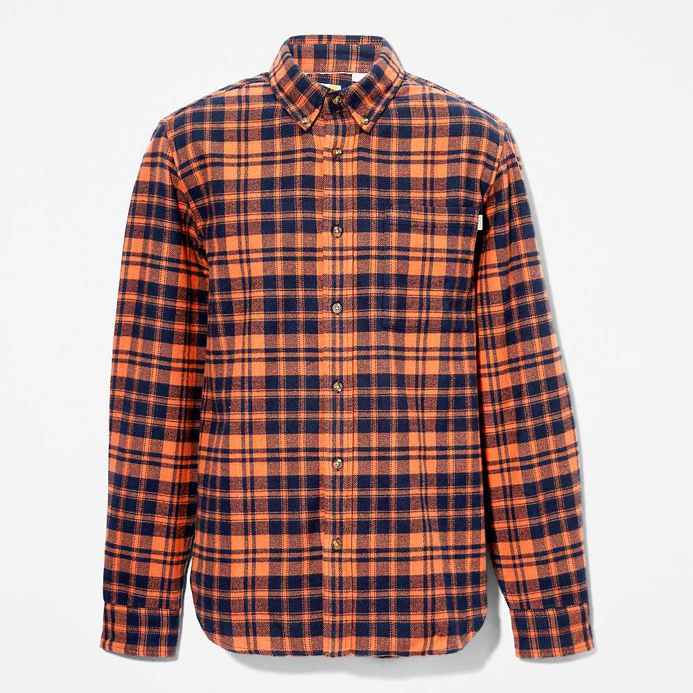 Orange Men's Timberland Flannel Check Shirt | Israel-3256874