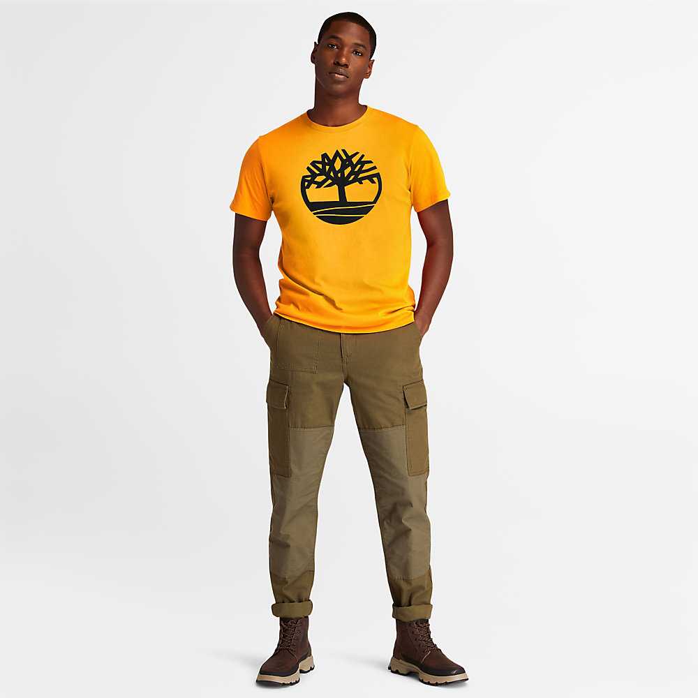 Orange Men's Timberland Kennebec River T Shirts | Israel-2431678