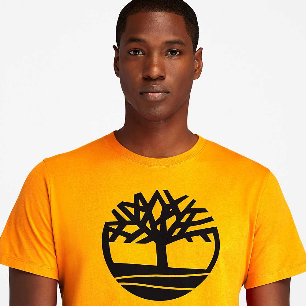 Orange Men's Timberland Kennebec River T Shirts | Israel-2431678