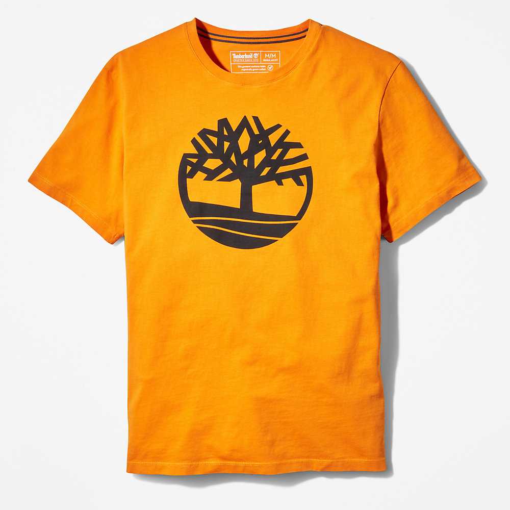 Orange Men's Timberland Kennebec River T Shirts | Israel-2431678