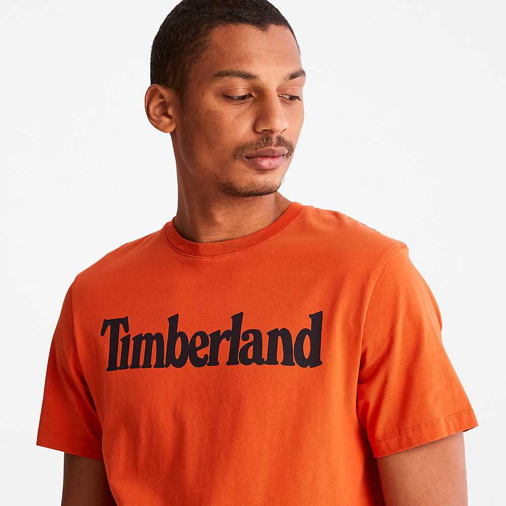 Orange Men's Timberland Kennebec River T Shirts | Israel-9015247