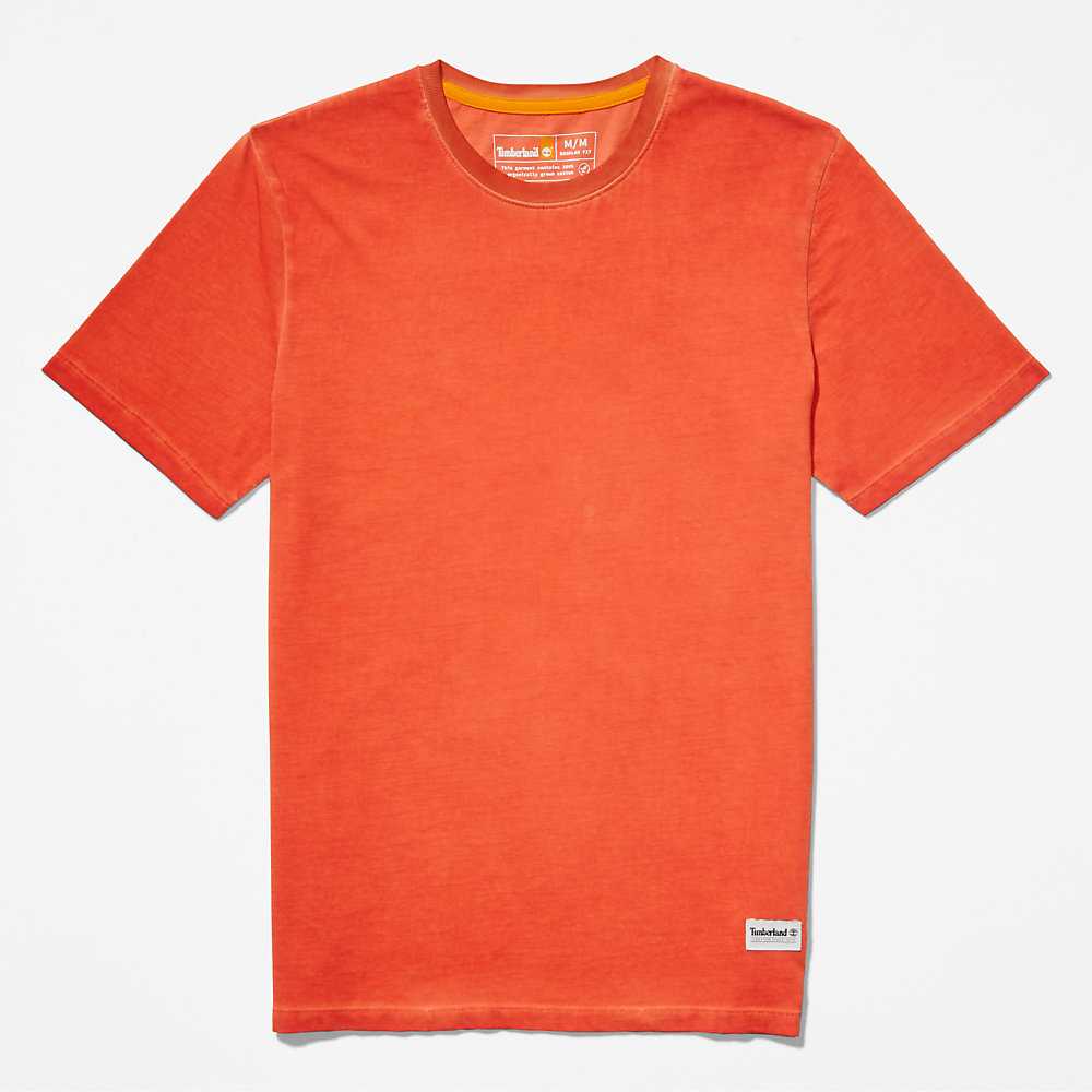 Orange Men's Timberland Lamprey River T Shirts | Israel-6583710