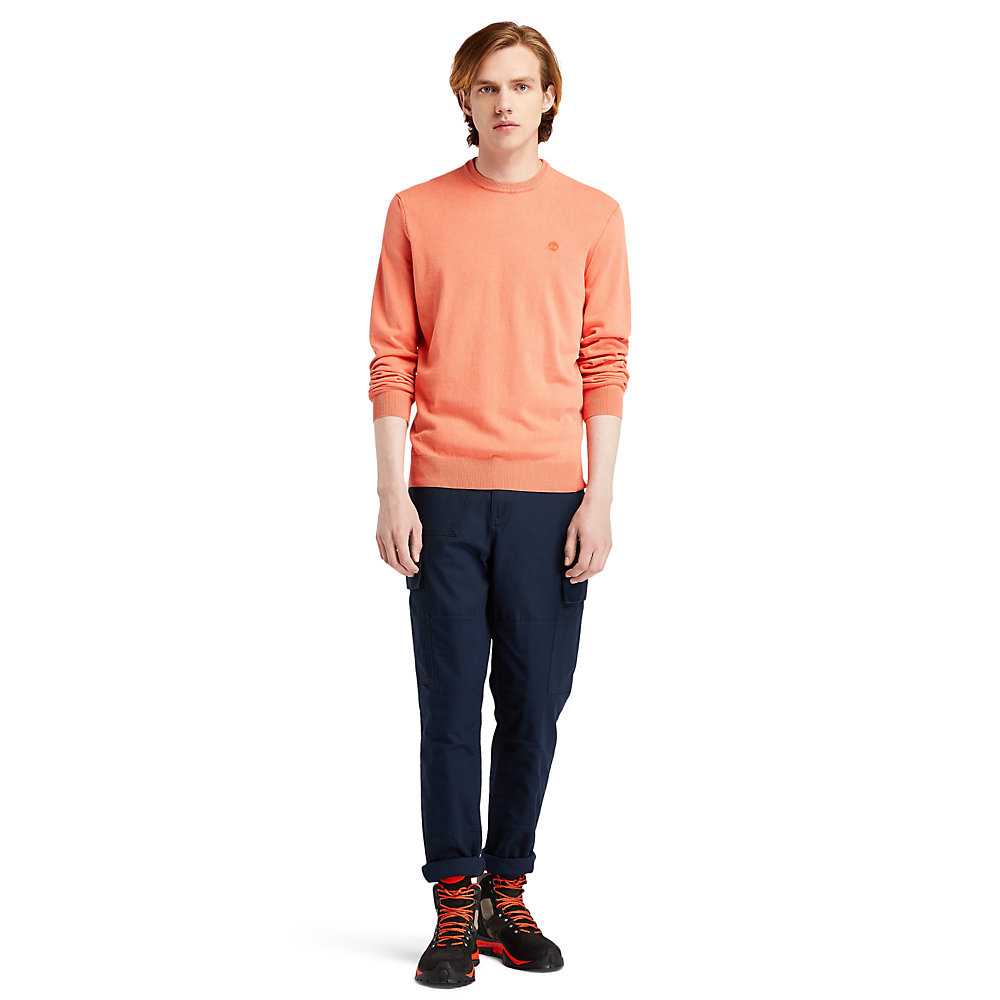 Orange Men's Timberland Lightweight Washed Sweatshirt | Israel-5389042