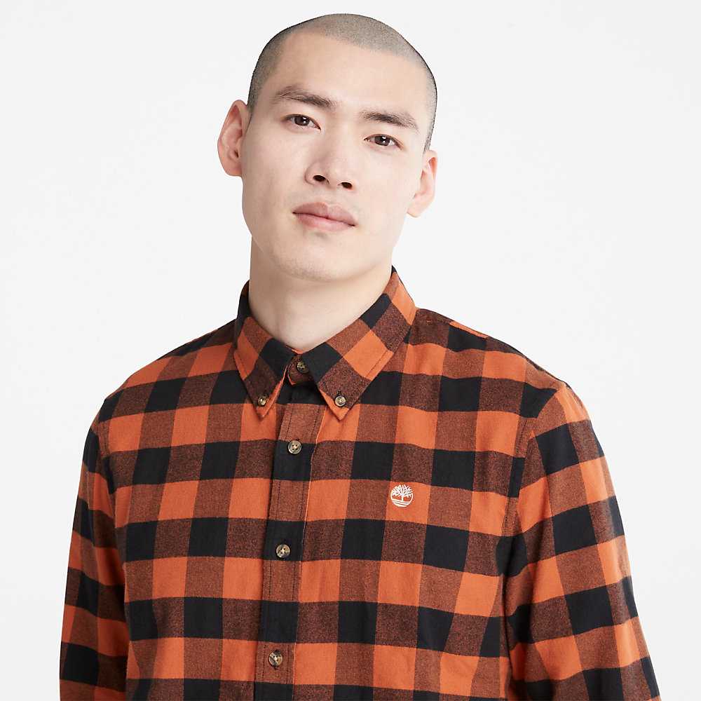 Orange Men's Timberland Mascoma River Check Shirt | Israel-2684079