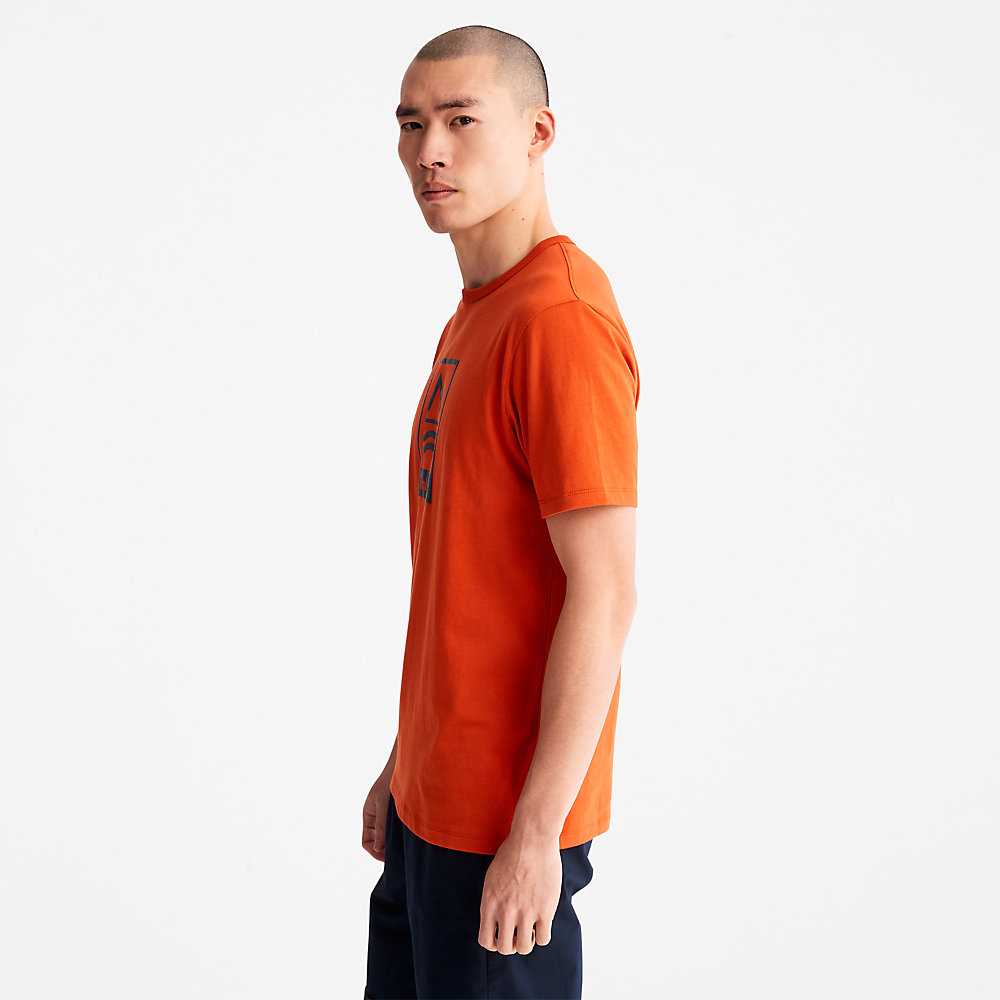 Orange Men's Timberland Mountains-to-Rivers T Shirts | Israel-3265498