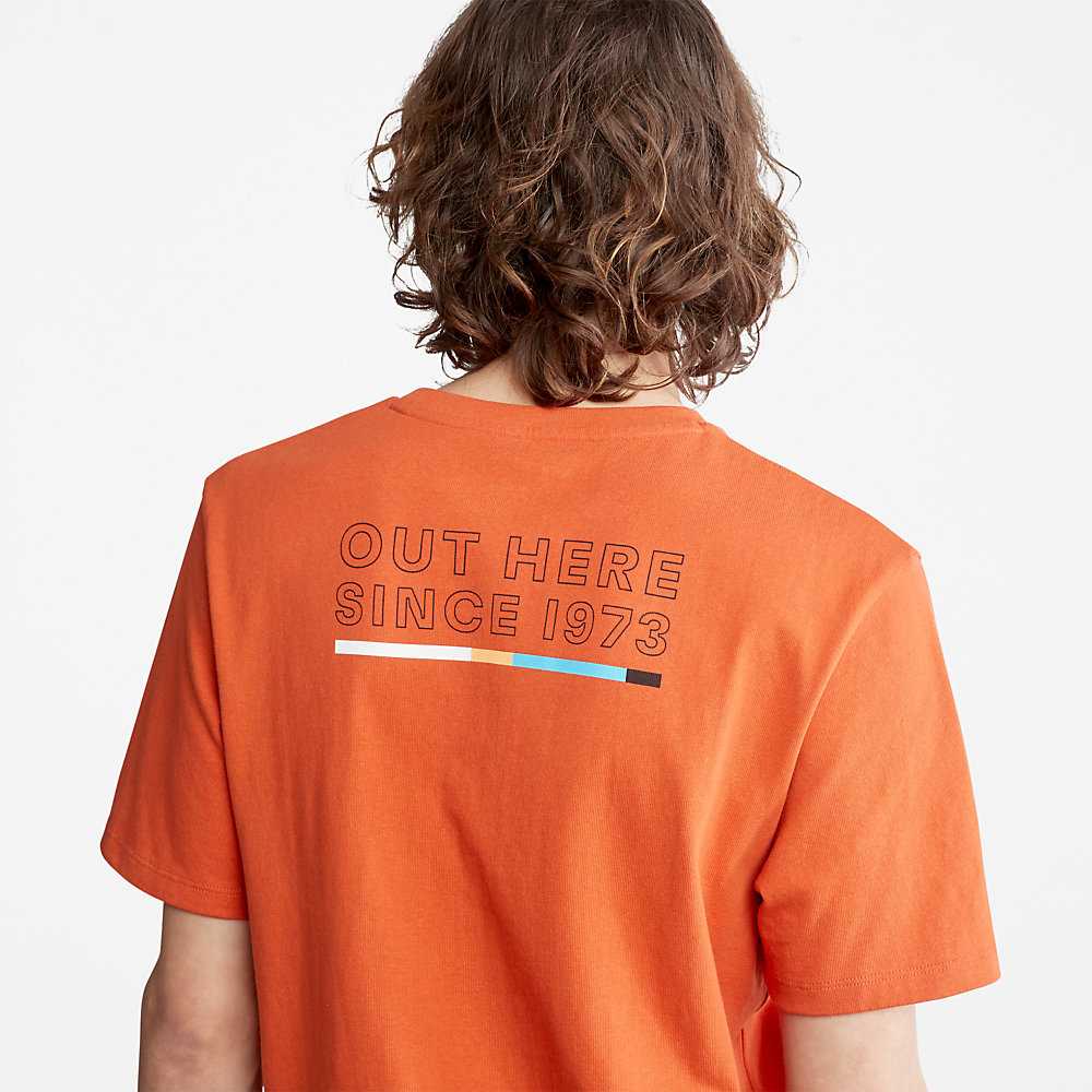 Orange Men's Timberland Outdoor Archive T Shirts | Israel-0874932