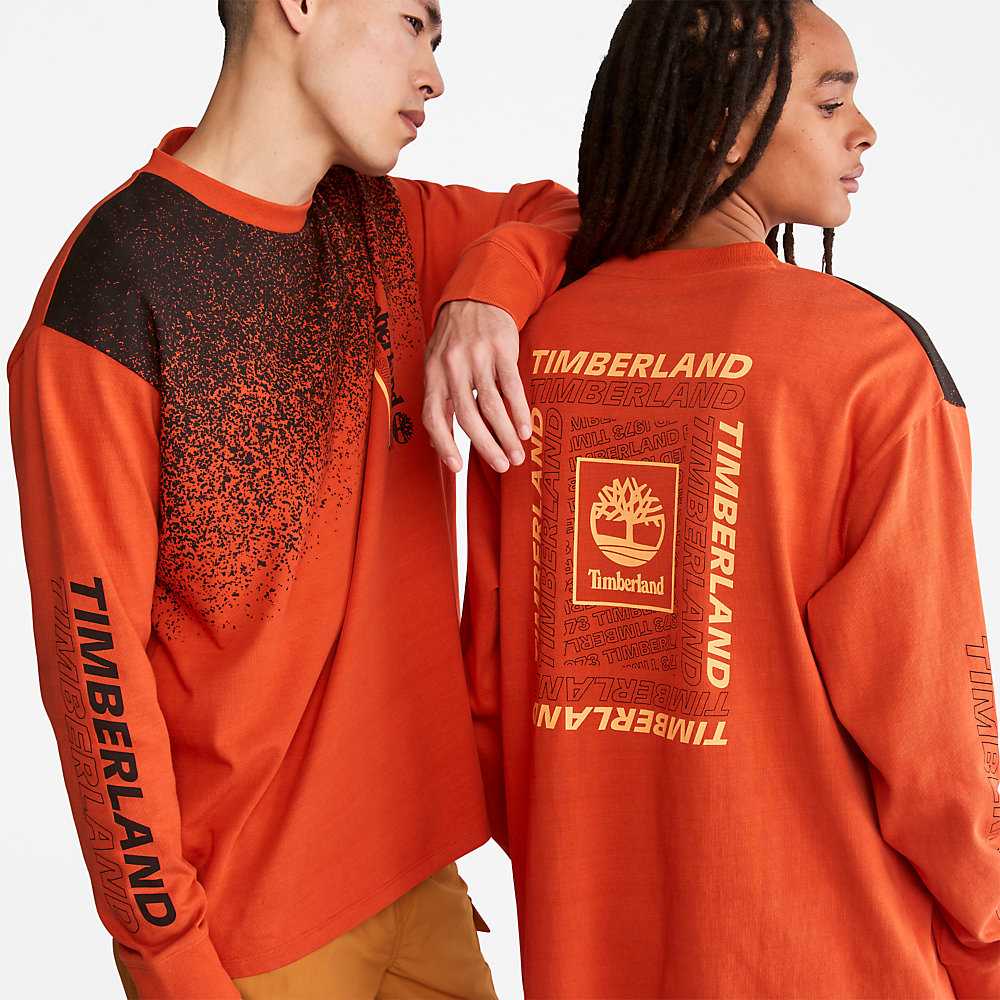 Orange Men's Timberland Outdoor Archive T Shirts | Israel-8904523