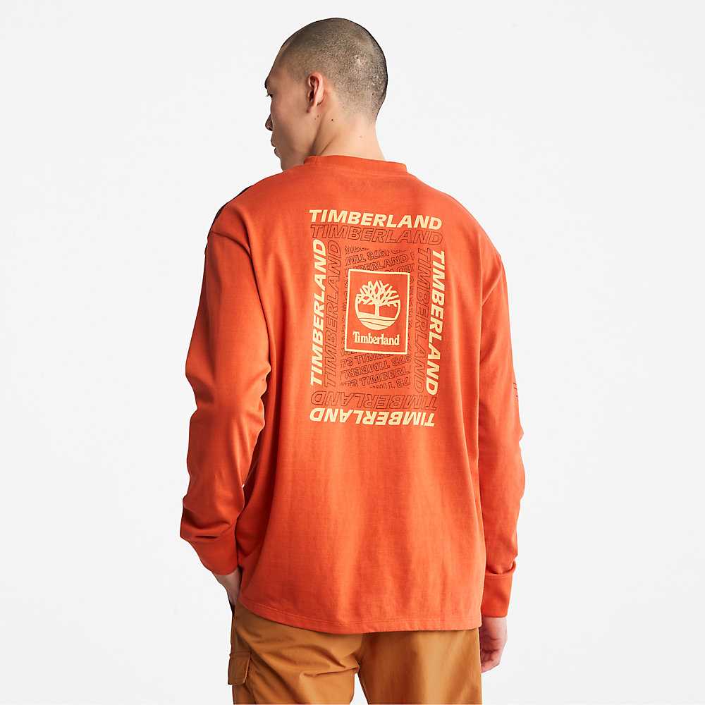 Orange Men's Timberland Outdoor Archive T Shirts | Israel-8904523