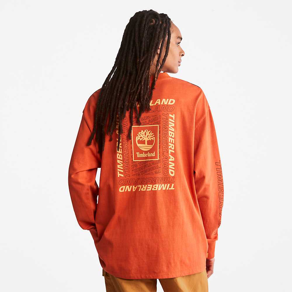 Orange Men's Timberland Outdoor Archive T Shirts | Israel-8904523