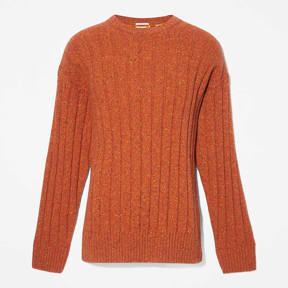 Orange Men's Timberland Textured Sweatshirt | Israel-5234809