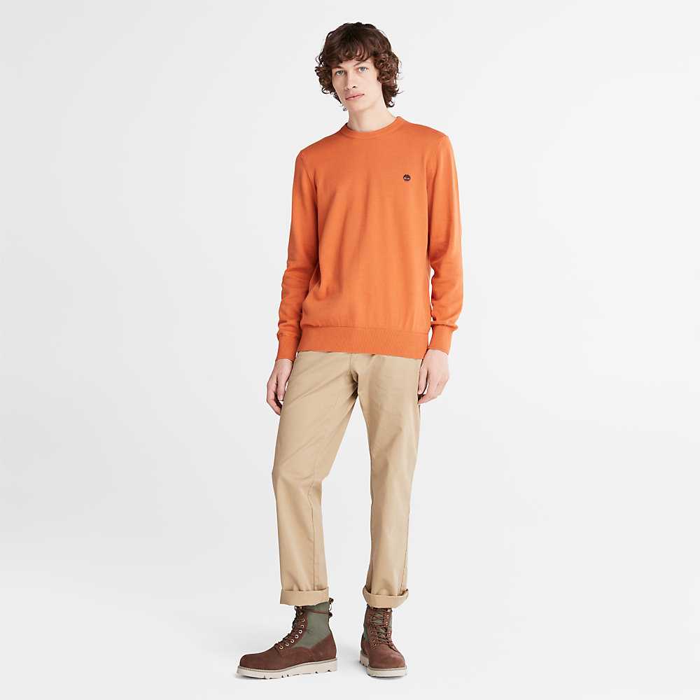 Orange Men's Timberland Williams River Sweatshirt | Israel-2634759