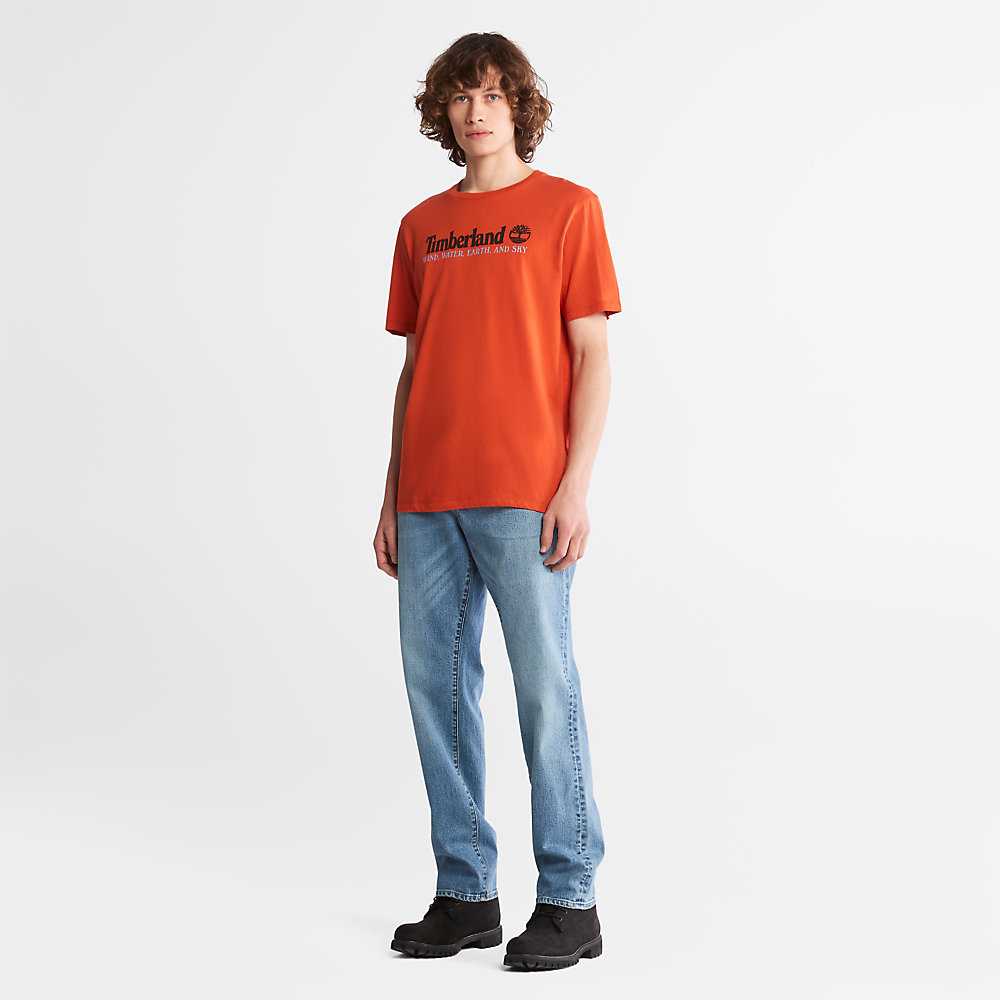 Orange Men's Timberland Wind Water Earth And Sky T Shirts | Israel-1387924