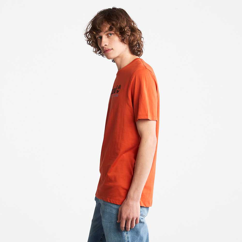 Orange Men's Timberland Wind Water Earth And Sky T Shirts | Israel-1387924