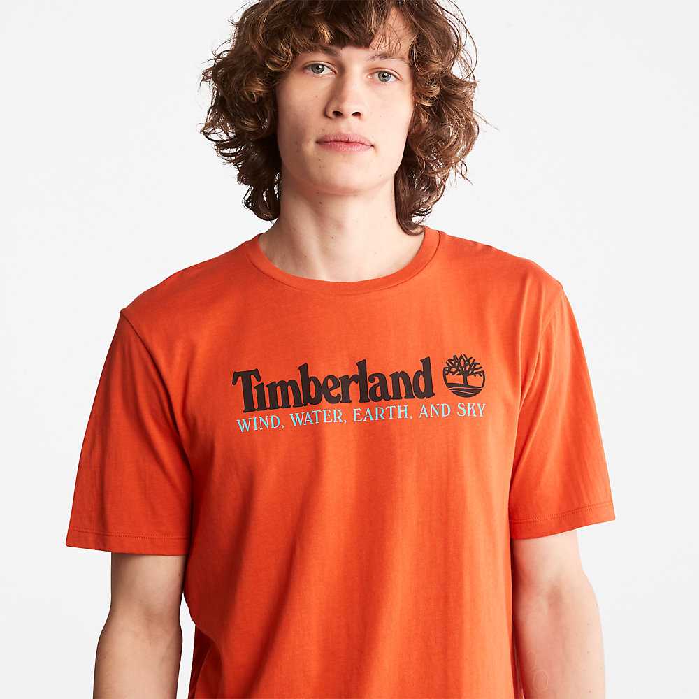 Orange Men's Timberland Wind Water Earth And Sky T Shirts | Israel-1387924