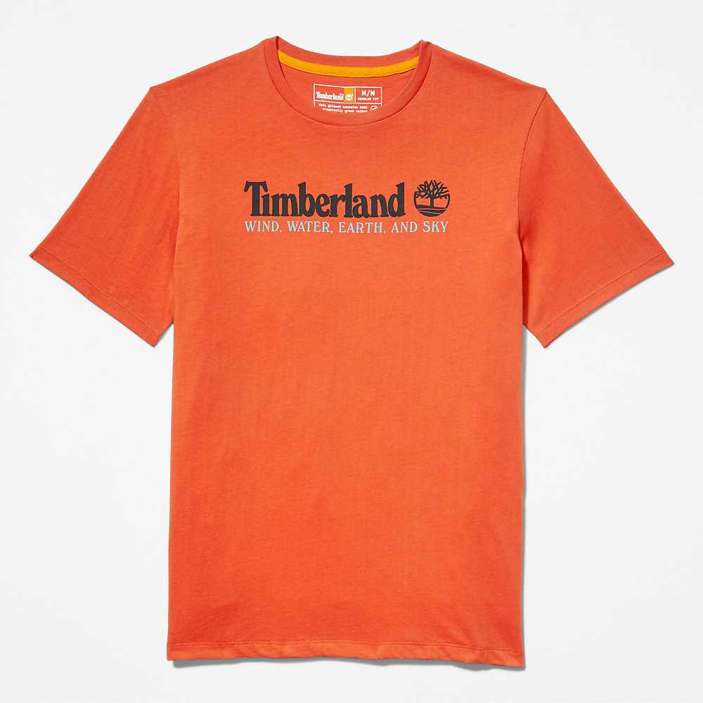 Orange Men's Timberland Wind Water Earth And Sky T Shirts | Israel-1387924