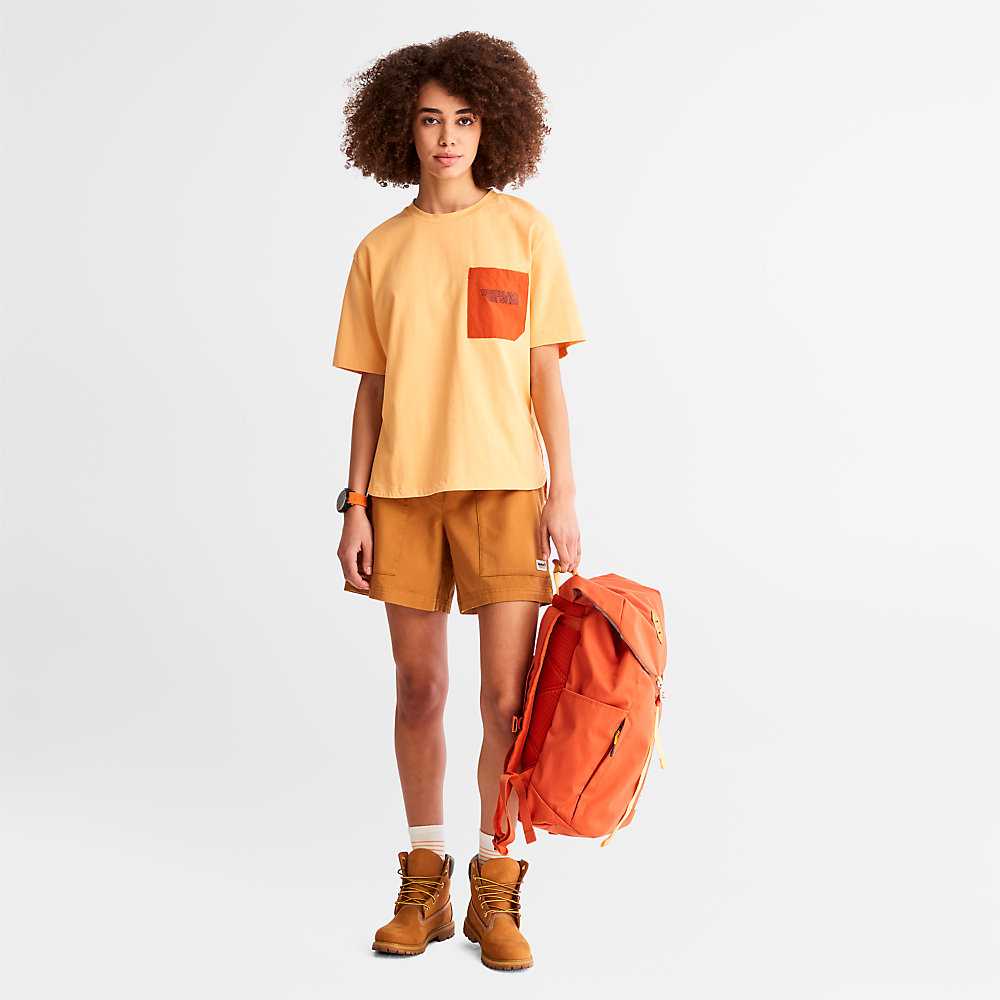 Orange Women's Timberland TimberCHILL™ T Shirts | Israel-6528349