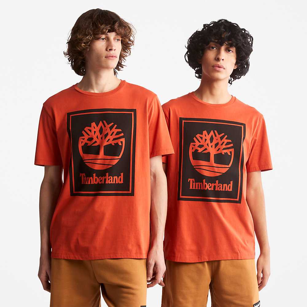 Orange Women\'s Timberland Tree Logo T Shirts | Israel-0749628