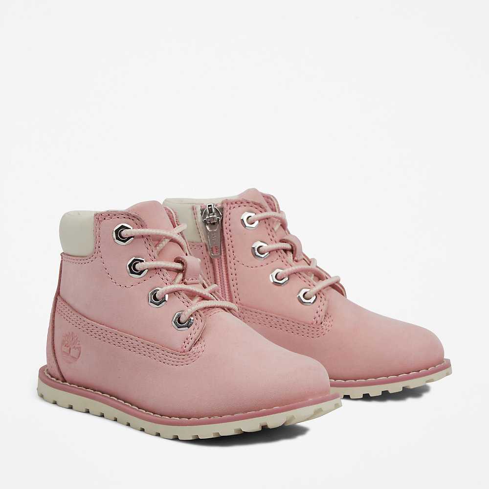 Pink Kids' Timberland Pokey Pine 6-Inch Waterproof Boots | Israel-4219645