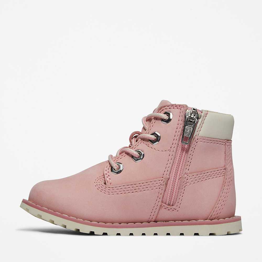 Pink Kids' Timberland Pokey Pine 6-Inch Waterproof Boots | Israel-4219645