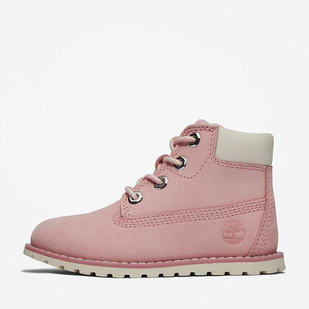 Pink Kids' Timberland Pokey Pine 6-Inch Waterproof Boots | Israel-4219645