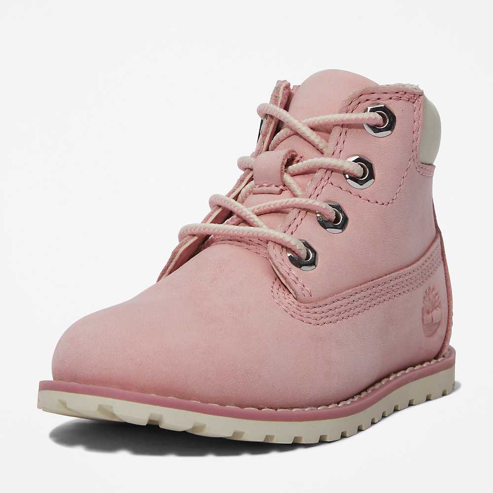 Pink Kids' Timberland Pokey Pine 6-Inch Waterproof Boots | Israel-4219645