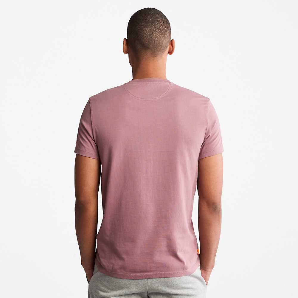 Pink Men's Timberland Dunstan River T Shirts | Israel-7406531