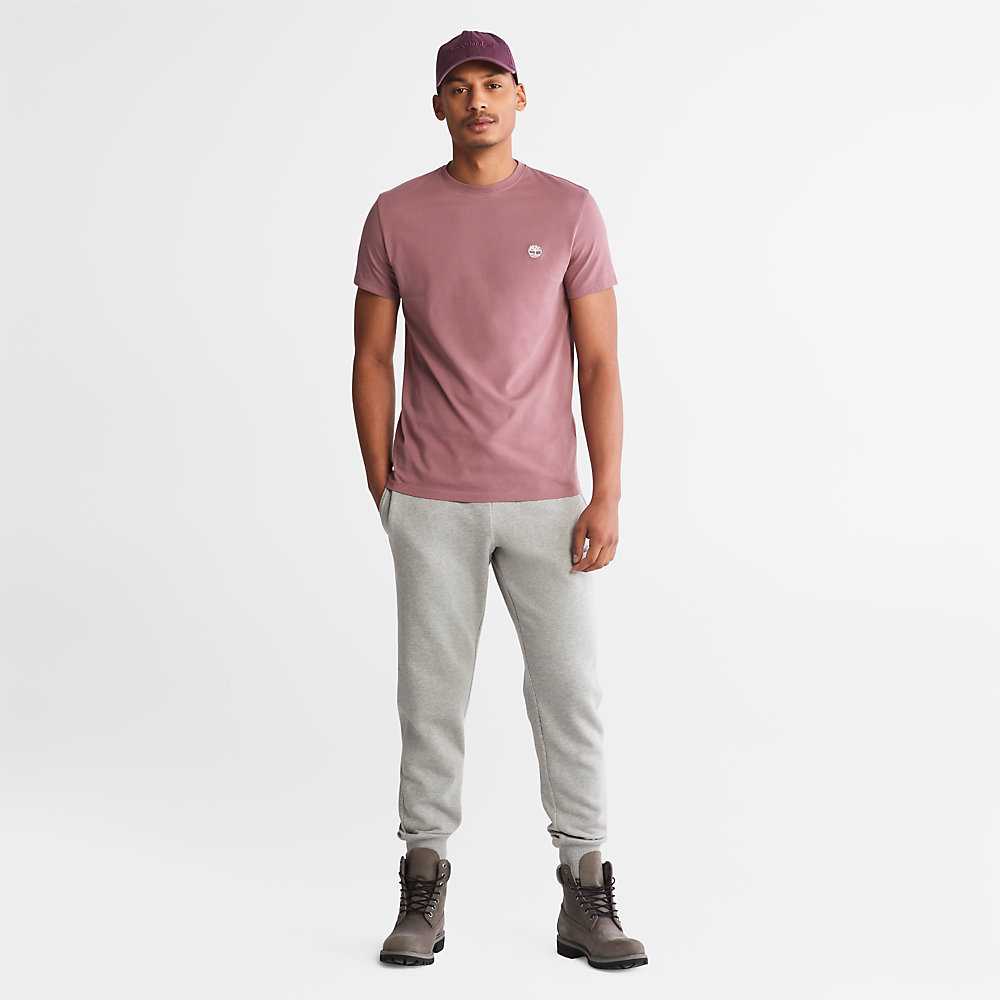 Pink Men's Timberland Dunstan River T Shirts | Israel-7406531