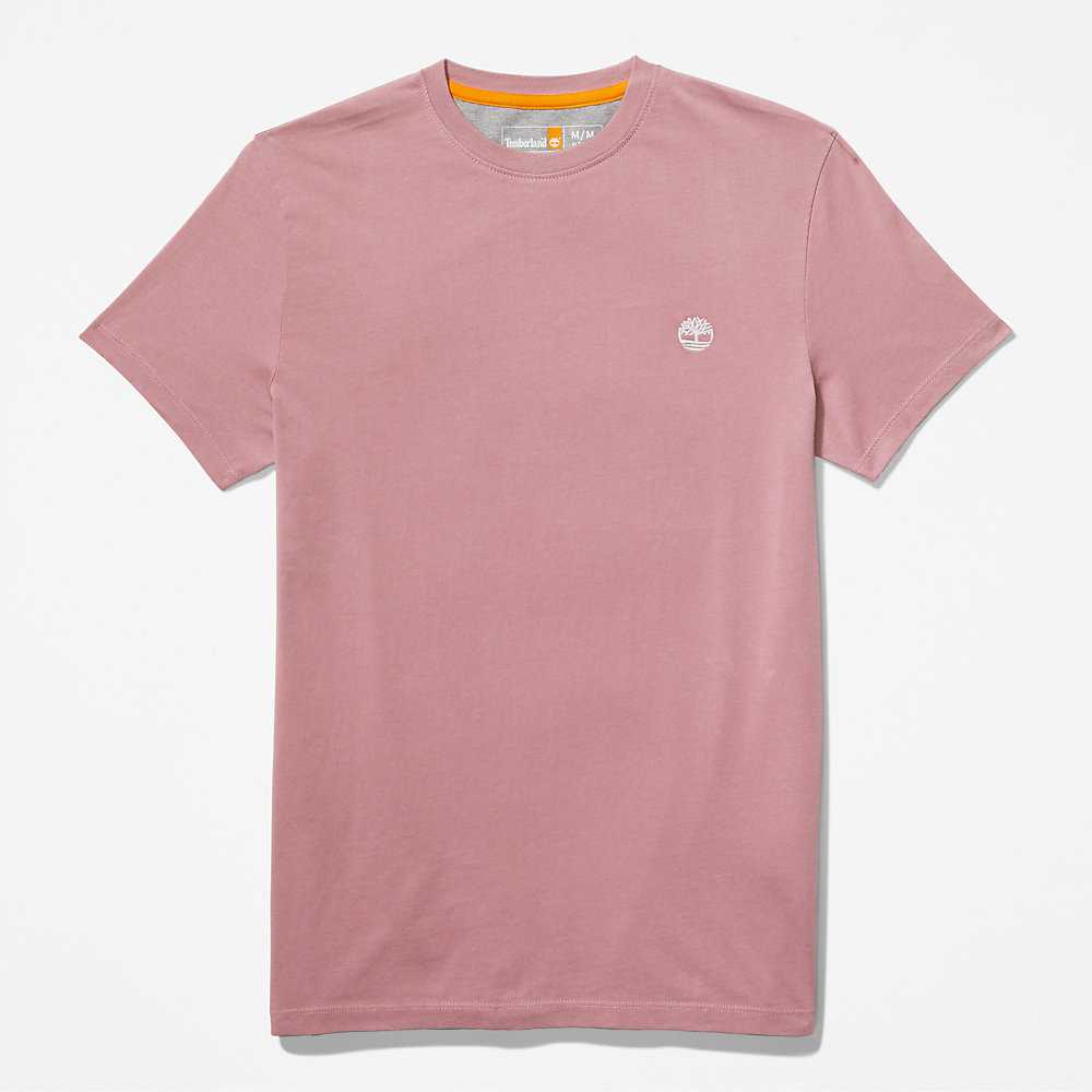 Pink Men's Timberland Dunstan River T Shirts | Israel-7406531