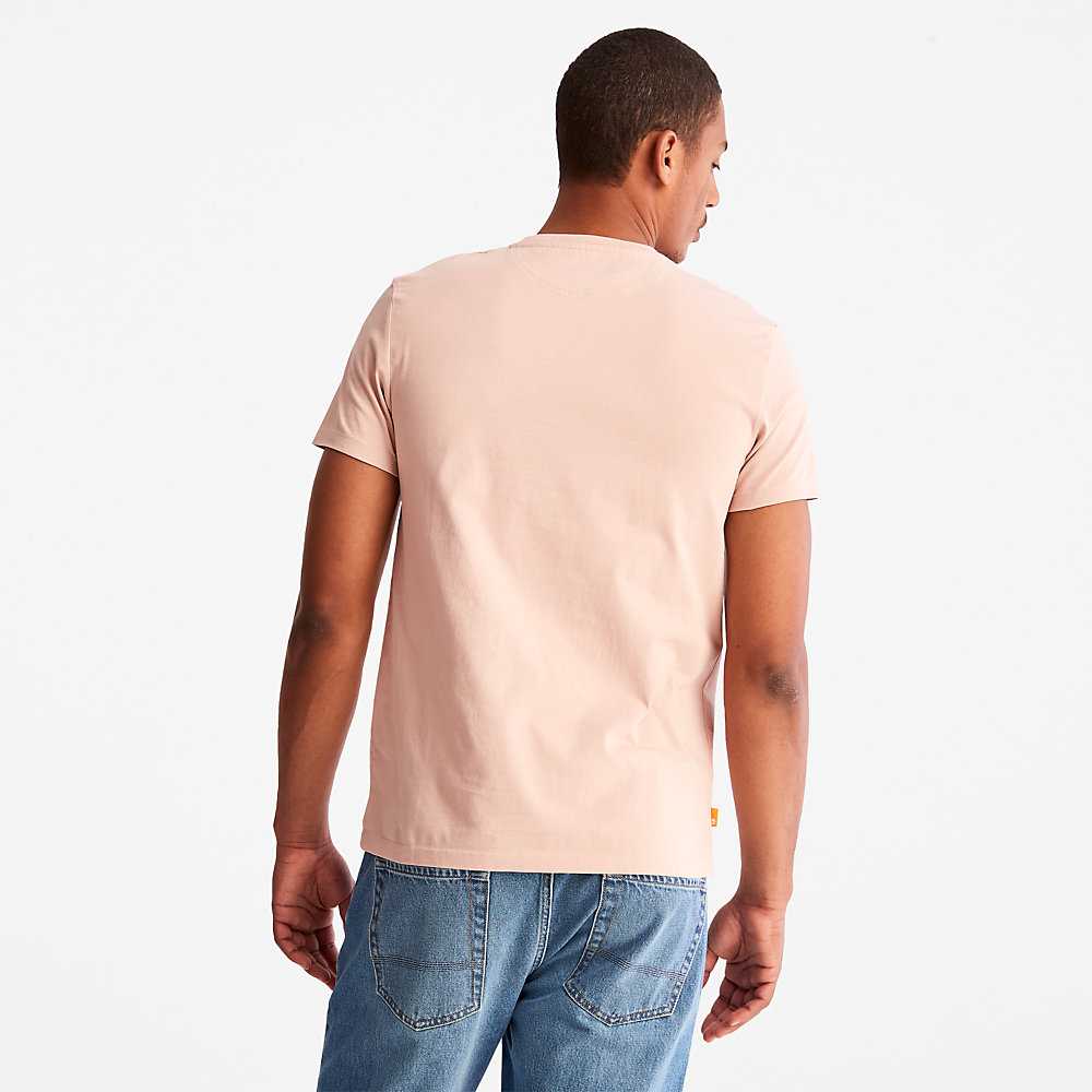 Pink Men's Timberland Dunstan River T Shirts | Israel-8097425